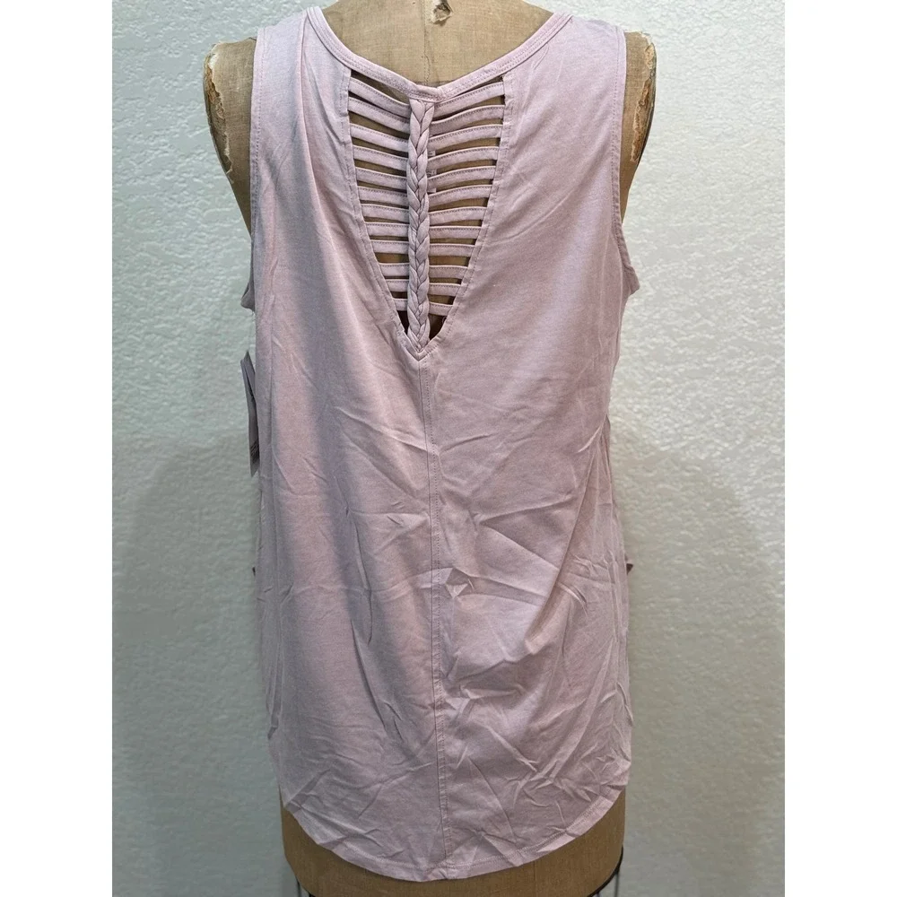 Sage Collective Women XL Bare Pink Braided Strappy Back Flowy Tank Top NWT - Picture 4 of 11